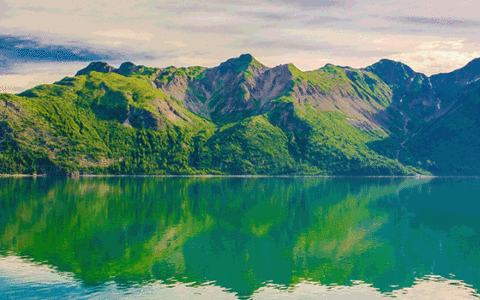 Mountain and river