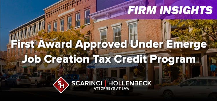 First Award Approved Under Emerge Job Creation Tax Credit Program