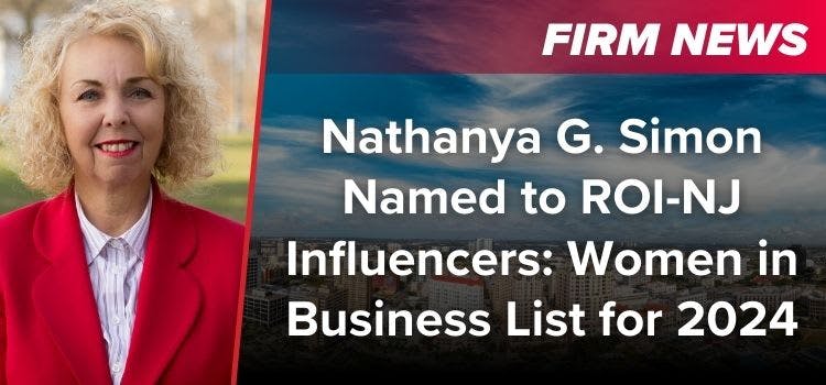 Nathanya G. Simon Named to ROI-NJ Influencers: Women in Business List for 2024