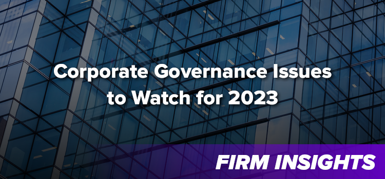 Corporate Governance Issues to Watch for 2023