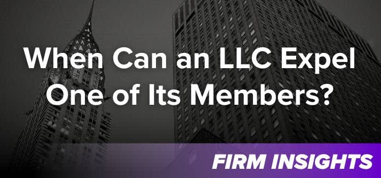 When Can a New Jersey LLC Expel One of Its Members?