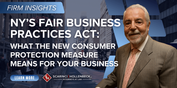 Dan Brecher discussing the New York FAIR Business Practices Act and its impact on business compliance